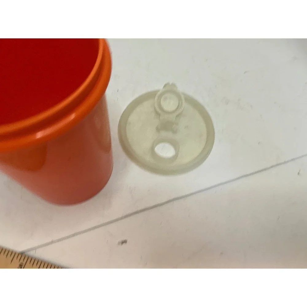 Tupperware Vintage Shaker Bottle Orange Flip Top Lid 16oz Kitchen Retro MCM